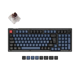 Keychron V5 QMK VIA custom mechanical keyboard 96 percent layout frosted black knob Mac Windows Nordic ISO layout hot swappable Keychron K Pro brown