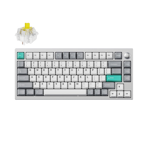 Lemokey P1 Pro QMK/VIA Wireless Custom Gaming Keyboard 75 percent Layout Aluminum Space Silver Fully Assembled for Windows Mac Linux Keychron Super Banana