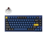 Lemokey P1 QMK/VIA Custom Gaming Keyboard 75 percent Layout Aluminum Navy Blue Fully Assembled for Windows Mac Linux Keychron Super Brown