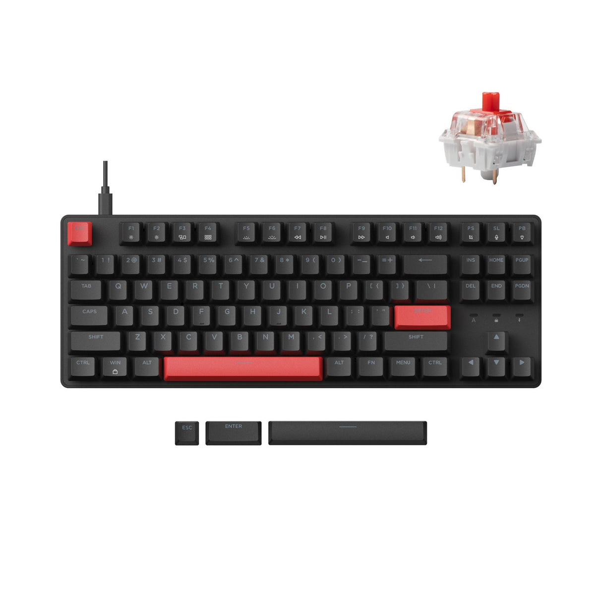 Lemokey X1 QMK VIA Mechanical Keyboard 80 percent TKL layout for Windows Keychron mechanical red switch