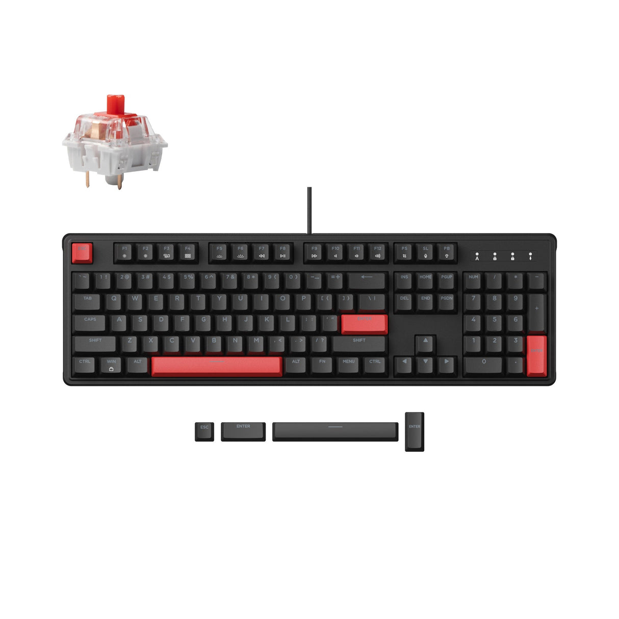 Lemokey X3 QMK/VIA Wired Mechanical Keyboard 100 Percent Layout Keychron Mechanical Red Switch 