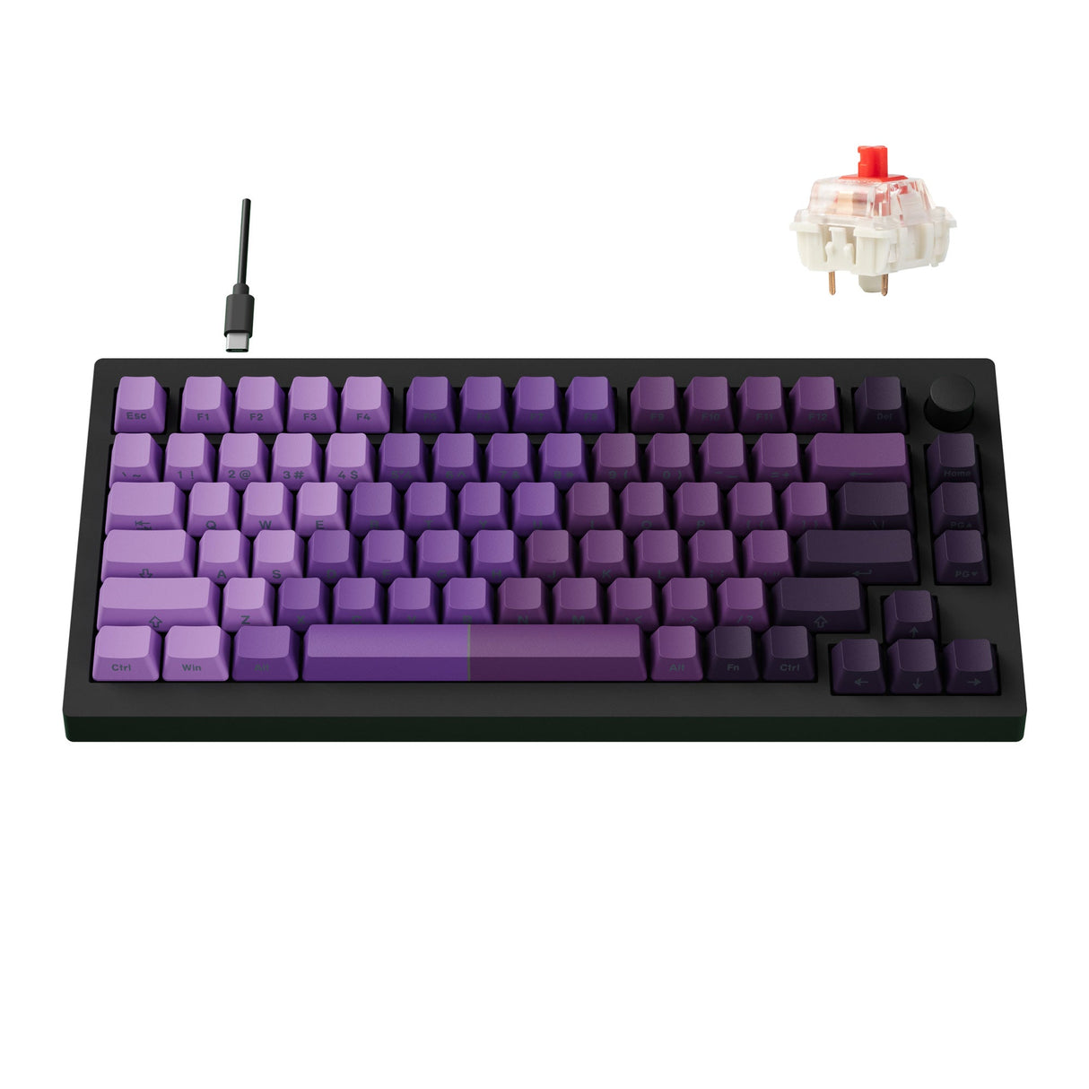 Lemokey X4 QMK Wired Mechanical Keyboard 75 Percent Layout Side-Printed Keycaps Keychron Mechanical Red Switch