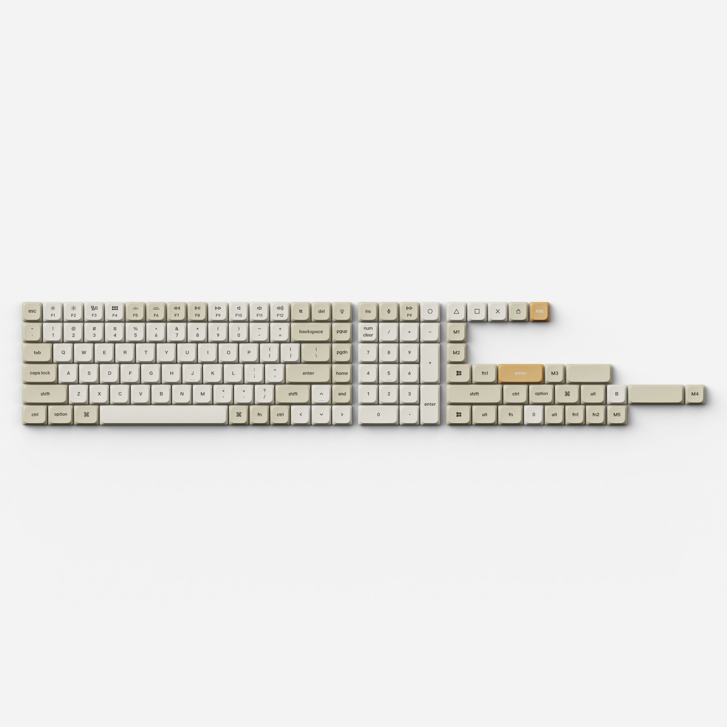 Low Profile Double Shot PBT LSA Keycap Set Version 2 Camel