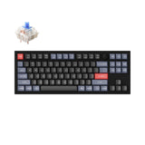 Keychron Q3 QMK VIA custom mechanical keyboard tenkeyless 80 percent layout full aluminum black frame B knob for Mac Windows iOS RGB backlight with hot swappable Gateron G Pro switch blue