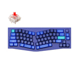 Keychron Q8 QMK/VIA custom mechanical keyboard Alice layout knob version full aluminum blue frame for Mac Windows Linux fully assembled  B Gateron G Pro switch red