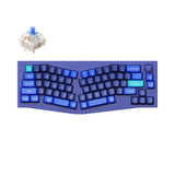 Keychron Q8 QMK/VIA custom mechanical keyboard Alice layout knob version full aluminum blue frame for Mac Windows Linux fully assembled  B Gateron G Pro switch blue