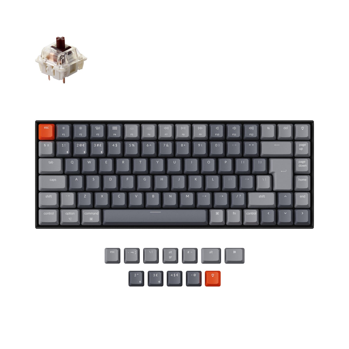 Keychron K2 Wireless Mechanical Keyboard (UK ISO Layout) - Keychron | Wireless Mechanical Keyboards for Mac Windows White Backlight RGB Backlit Gateron Mechanical Brown Switch